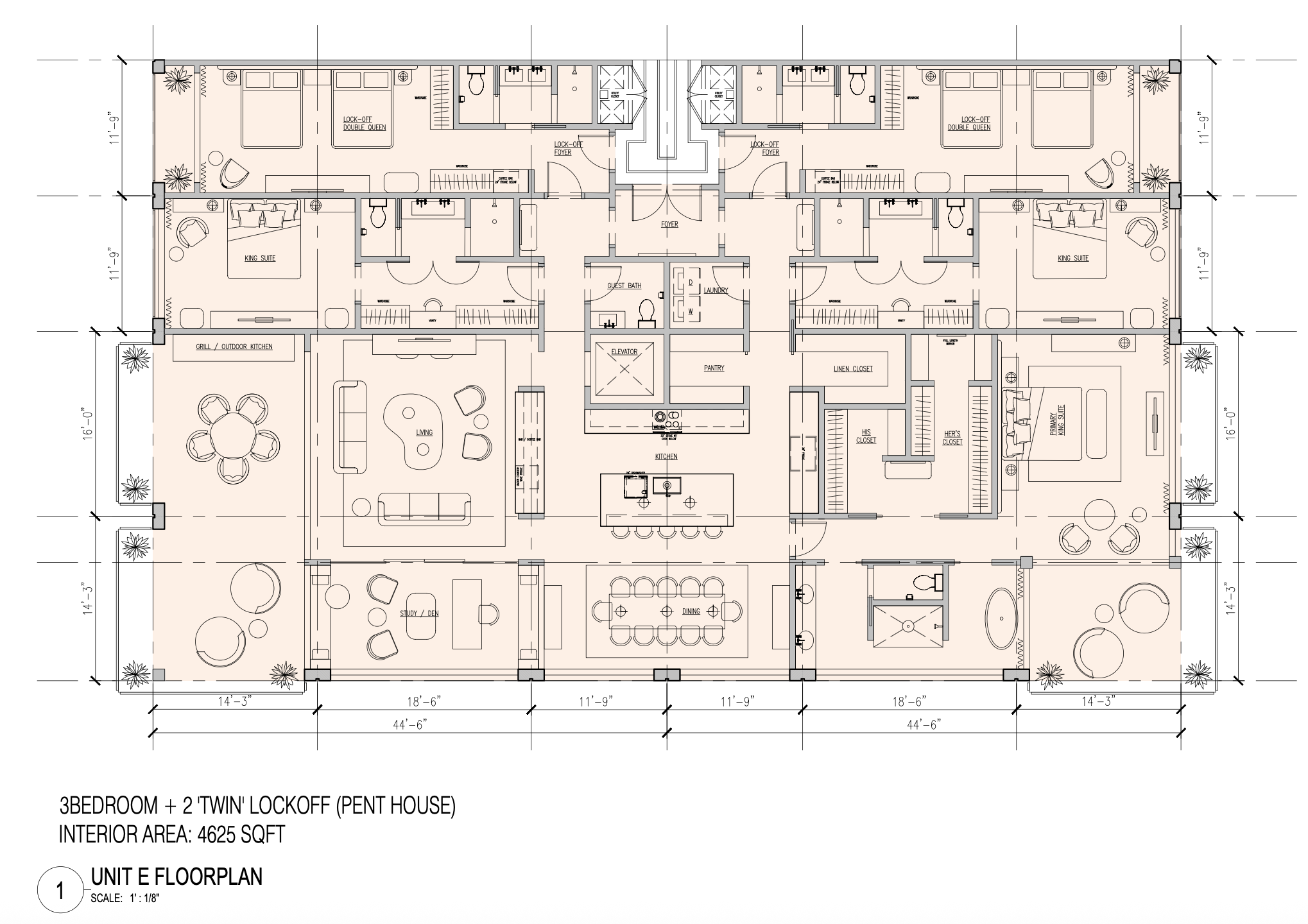 Unit E Penthouse Floor Plan